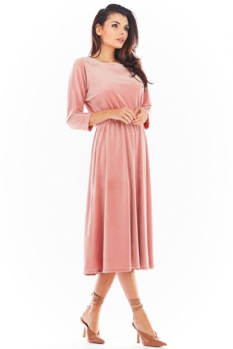 Sukienka Model A407 Welur Pink - awama - XL Sukienka Model A407 Welur Pink - awama - XL