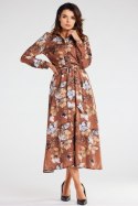 Sukienka Model A467 Brown Pattern - awama - L Sukienka Model A467 Brown Pattern - awama - L