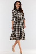Sukienka Model A489 Brown/Beige - awama - L Sukienka Model A489 Brown/Beige - awama - L