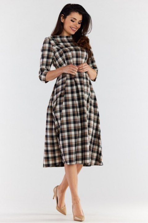 Sukienka Model A489 Brown/Beige - awama - L Sukienka Model A489 Brown/Beige - awama - L