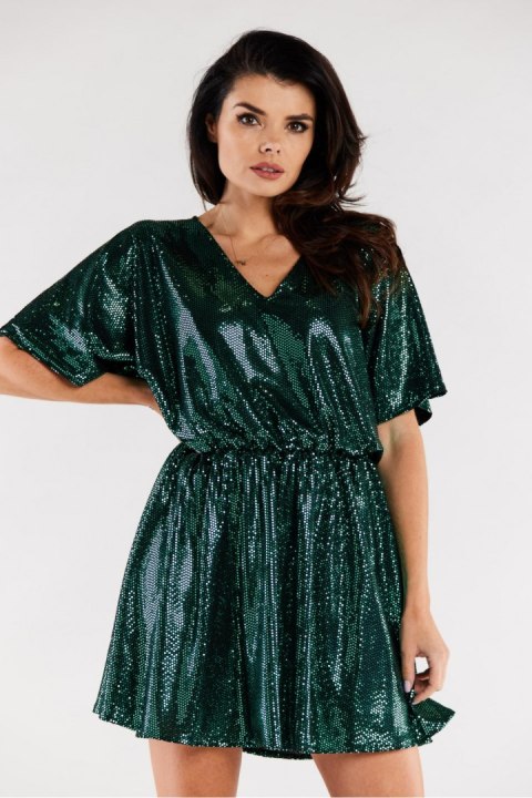 Sukienka Model A561 Green Dots - awama - uniwersalny Sukienka Model A561 Green Dots - awama - uniwersalny
