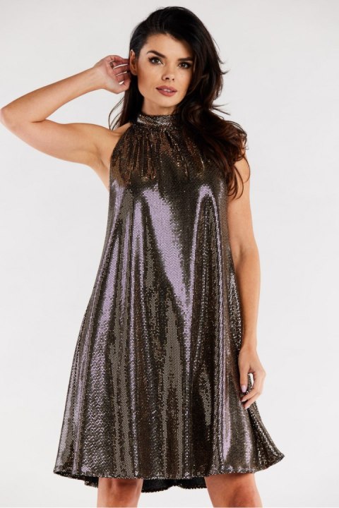 Sukienka Model A563 Gold Dots - awama - L/XL Sukienka Model A563 Gold Dots - awama - L/XL