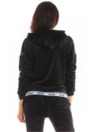Bluza Damska Model A371 Black Welur - awama - L Bluza Damska Model A371 Black Welur - awama - L