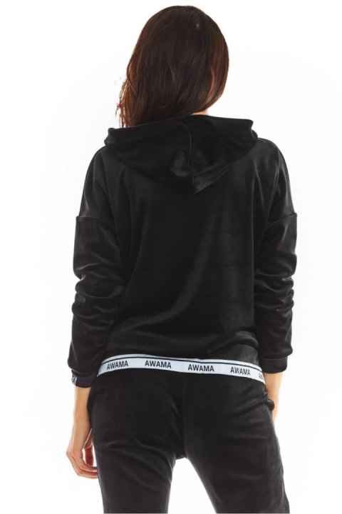 Bluza Damska Model A371 Black Welur - awama - L Bluza Damska Model A371 Black Welur - awama - L