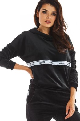 Bluza Damska Model A371 Black Welur - awama - XL