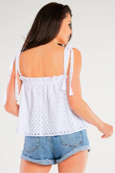 Bluzka Model A436 White - awama - L/XL Bluzka Model A436 White - awama - L/XL