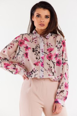 Koszula Damska Model A513 Cherry Flowers - awama - uniwersalny