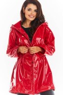 Płaszcz Damski Model A381 Red Lateks - awama - L/XL