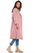 Płaszcz Damski Model A464 Powder Pink - awama - L/XL Płaszcz Damski Model A464 Powder Pink - awama - L/XL