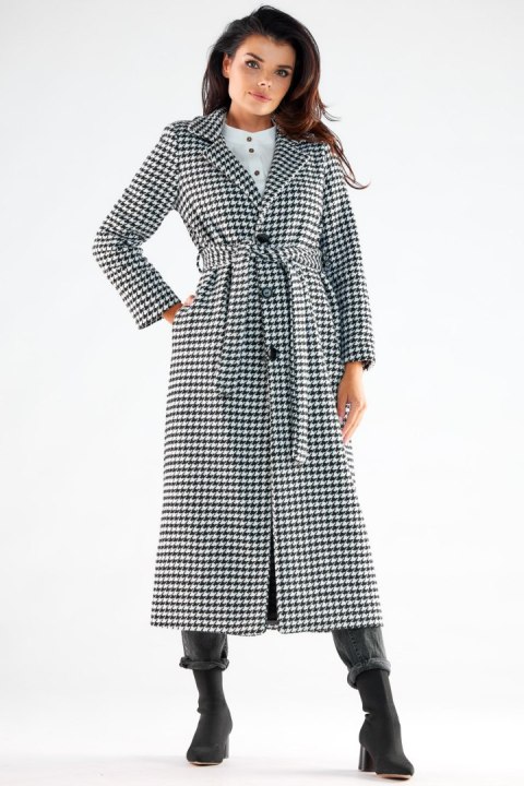 Płaszcz Damski Model A547 Houndstooth - awama - M