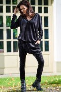 Spodnie Damskie Model A377 Black Welur - awama - S/M