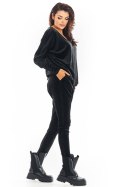 Spodnie Damskie Model A377 Black Welur - awama - S/M