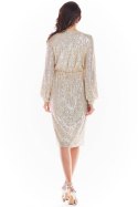 Sukienka Model A399 Cekiny Beige - awama - M