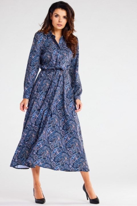 Sukienka Model A467 Navy Pattern - awama - M Sukienka Model A467 Navy Pattern - awama - M