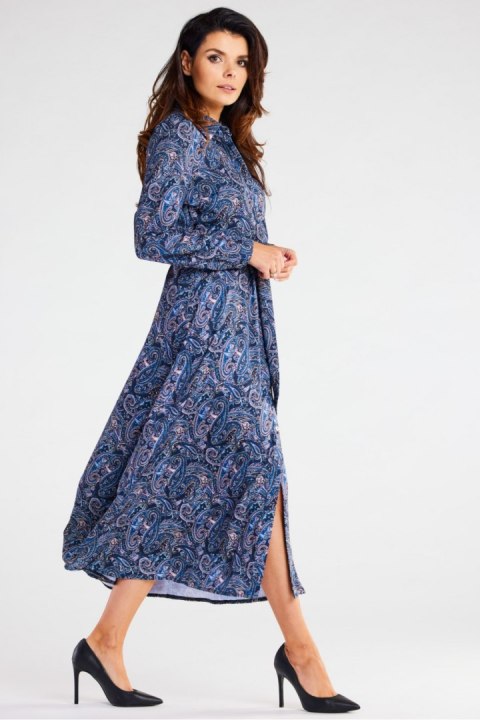 Sukienka Model A467 Navy Pattern - awama - M Sukienka Model A467 Navy Pattern - awama - M