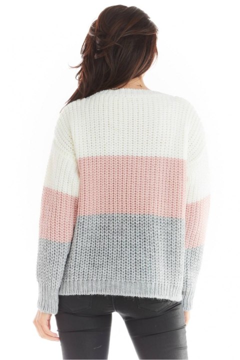Sweter Damski Model A390 Pink - awama - uniwersalny Sweter Damski Model A390 Pink - awama - uniwersalny