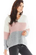 Sweter Damski Model A390 Pink - awama - uniwersalny Sweter Damski Model A390 Pink - awama - uniwersalny