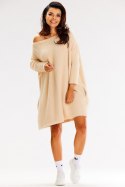 Sweter Damski Model A618 Beige - awama - uniwersalny Sweter Damski Model A618 Beige - awama - uniwersalny