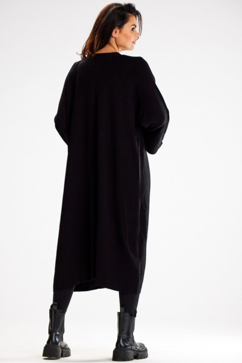 Sweter Kardigan Model A617 Black - awama - uniwersalny Sweter Kardigan Model A617 Black - awama - uniwersalny