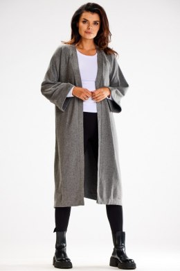 Sweter Kardigan Model A617 Grey - awama - uniwersalny