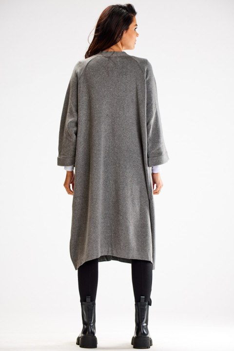 Sweter Kardigan Model A617 Grey - awama - uniwersalny Sweter Kardigan Model A617 Grey - awama - uniwersalny