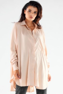 Koszula Damska Model A528 Beige - awama - uniwersalny