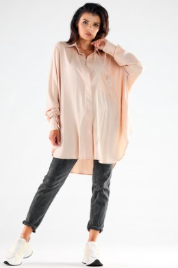 Koszula Damska Model A528 Beige - awama - uniwersalny
