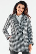Płaszcz Damski Model A546 Houndstooth - awama - XL Płaszcz Damski Model A546 Houndstooth - awama - XL