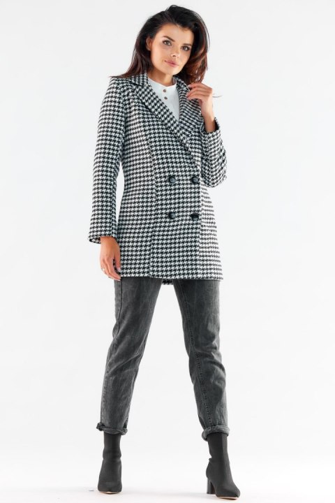 Płaszcz Damski Model A546 Houndstooth - awama - s Płaszcz Damski Model A546 Houndstooth - awama - s