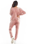 Spodnie Damskie Model A377 Pink Welur - awama - L/XL Spodnie Damskie Model A377 Pink Welur - awama - L/XL