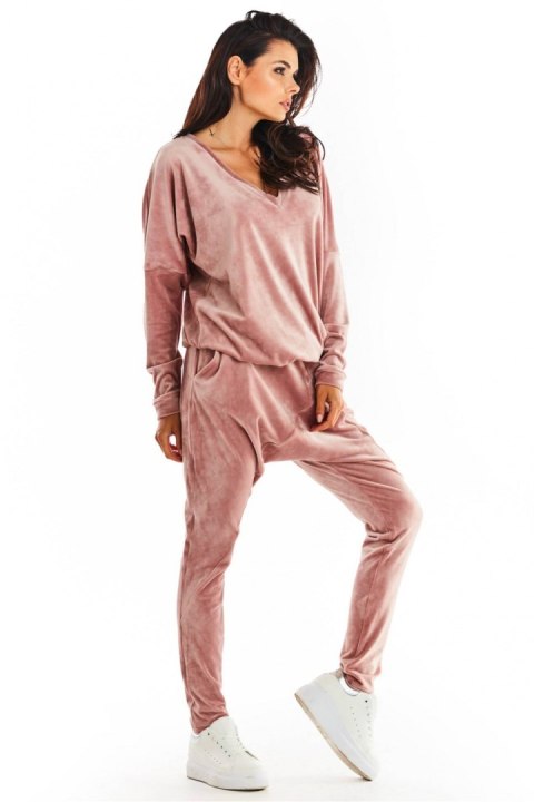 Spodnie Damskie Model A377 Pink Welur - awama - L/XL Spodnie Damskie Model A377 Pink Welur - awama - L/XL
