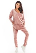 Spodnie Damskie Model A377 Pink Welur - awama - S/M