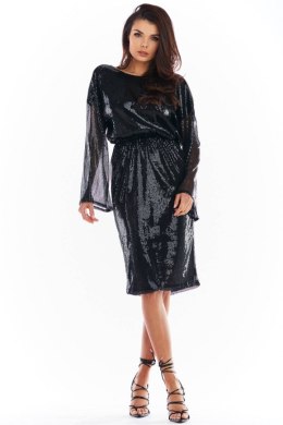 Sukienka Model A402 Cekiny Black - awama - S/M