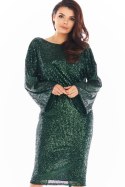 Sukienka Model A402 Cekiny Green - awama - S/M Sukienka Model A402 Cekiny Green - awama - S/M
