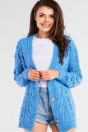 Sweter Kardigan Model A447 Blue - awama - uniwersalny Sweter Kardigan Model A447 Blue - awama - uniwersalny