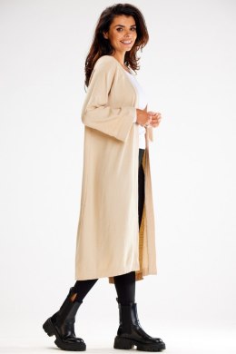 Sweter Kardigan Model A617 Beige - awama - uniwersalny