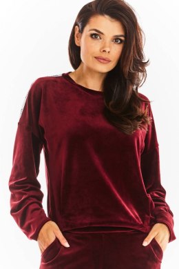 Bluza Damska Model A374 Bordo Welur - awama - L