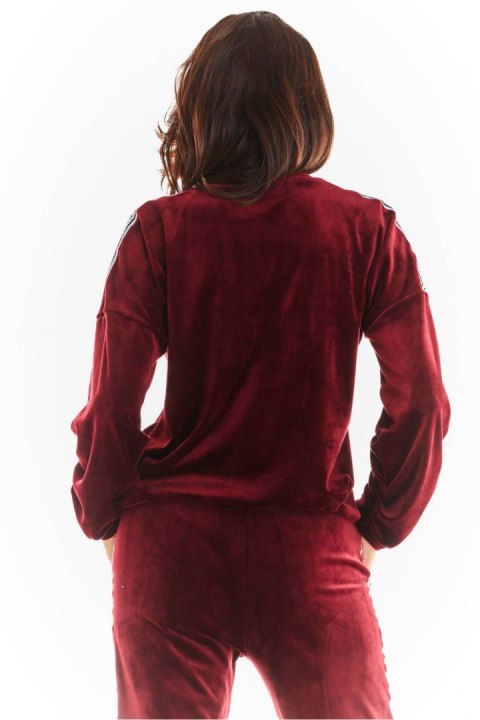 Bluza Damska Model A374 Bordo Welur - awama - s Bluza Damska Model A374 Bordo Welur - awama - s