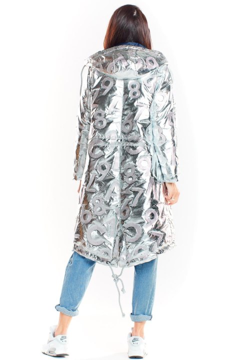 Płaszcz Damski Model A339 Silver - awama - S/M Płaszcz Damski Model A339 Silver - awama - S/M