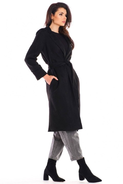 Płaszcz Damski Model A464 Black - awama - S/M Płaszcz Damski Model A464 Black - awama - S/M