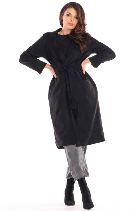 Płaszcz Damski Model A464 Black - awama - S/M Płaszcz Damski Model A464 Black - awama - S/M