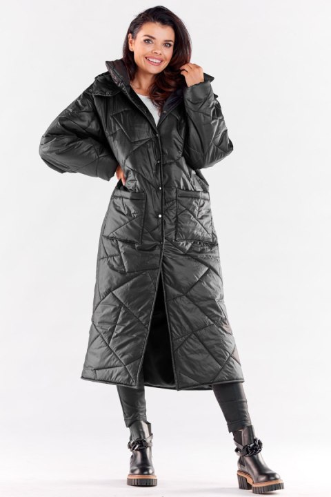 Płaszcz Damski Model A541 Black - awama - S/M Płaszcz Damski Model A541 Black - awama - S/M