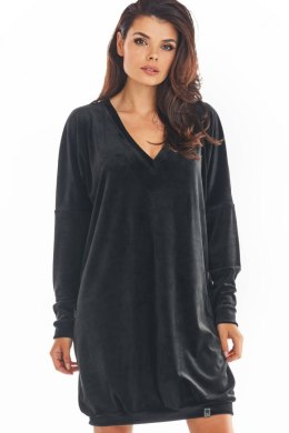 Sukienka Model A378 Black Welur - awama - uniwersalny