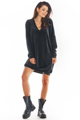 Sukienka Model A378 Black Welur - awama - uniwersalny