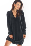 Sukienka Model A378 Black Welur - awama - uniwersalny