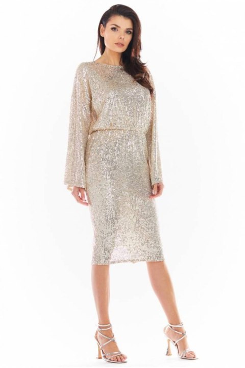 Sukienka Model A402 Cekiny Beige - awama - L/XL Sukienka Model A402 Cekiny Beige - awama - L/XL