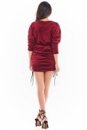 Sukienka Model A405 Welur Bordo - awama - s Sukienka Model A405 Welur Bordo - awama - s
