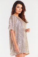 Sukienka Model A483 Beige - awama - uniwersalny Sukienka Model A483 Beige - awama - uniwersalny