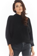 Sweter Damski Model A389 Black - awama - uniwersalny Sweter Damski Model A389 Black - awama - uniwersalny