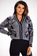Sweter Damski Model A614 Grey - awama - uniwersalny Sweter Damski Model A614 Grey - awama - uniwersalny